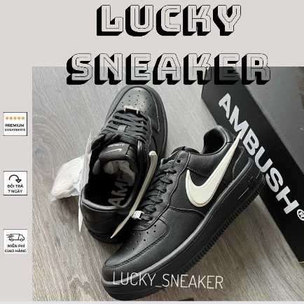 Giày AF1 Low SP Ambush Black Da Thật Lai Au Cao Cấp
