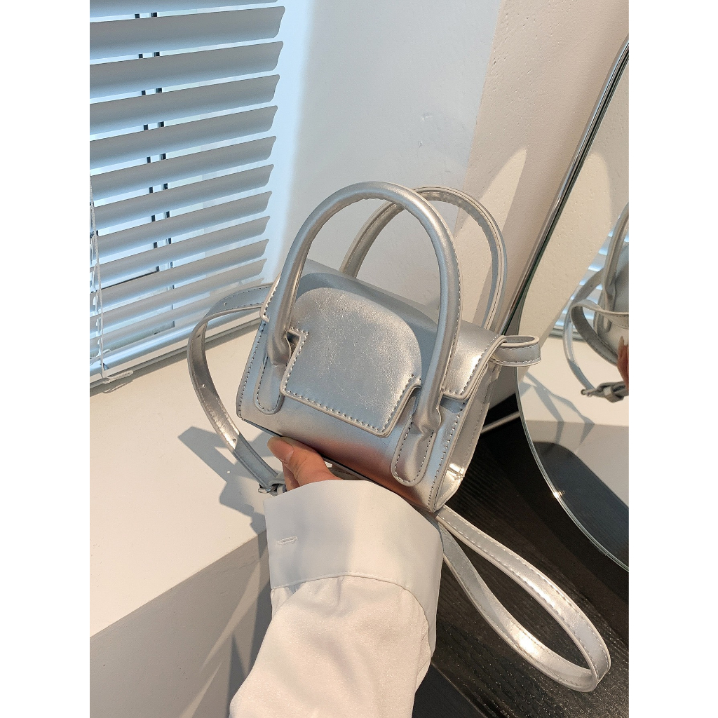 Túi xách nữ 2 quai mini trơn mix đồ siêu xinh.