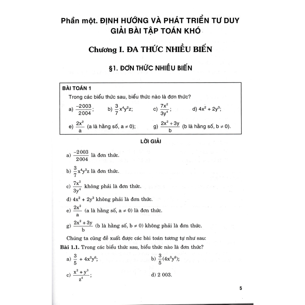 Sách-Định Hướng Và Phát Triển Tư Duy Giải Bài Tập Toán Khó Lớp 8 - Tập 1