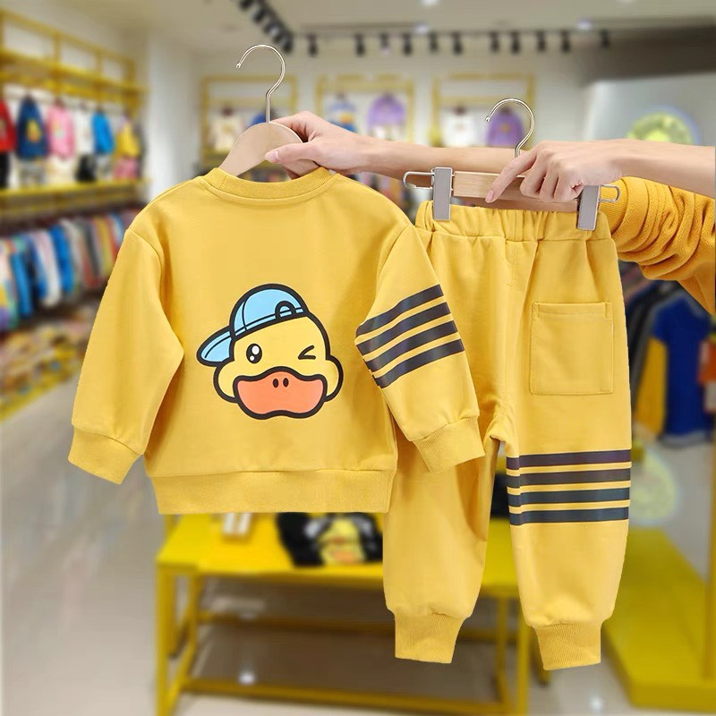 Bộ dài tay, bộ thu đông cho bé hình vịt phối sọc