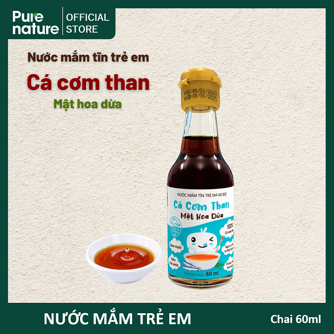 PURE NATURE - NƯỚC MẮM TRẺ EM CÁ CƠM THAN MẬT HOA DỪA  - CHAI 60ML