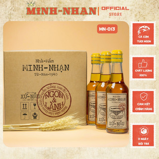 Nước mắm cá cơm ngon thùng 3 chai nguyên chất truyền thống Minh Nhạn Bình Định độ đạm 40