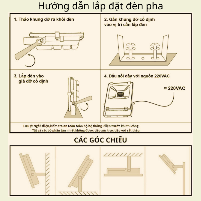 Đèn pha led hắt tường ngoài trời 100w 50w 30w chiếu sáng biển quảng cáo CIR>95% NDA