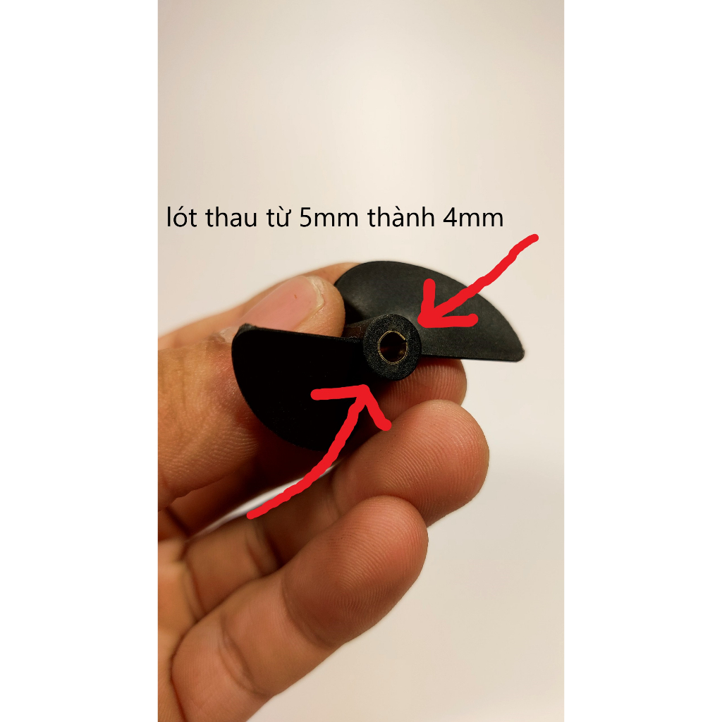 Chân vịt nhựa 2 lá 38mm 40mm 45mm lỗ trục 5mm