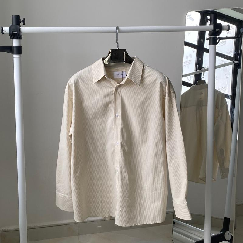 Áo Sơ Mi Beige Sọc - Form Oversize Hàn Quốc BBrand