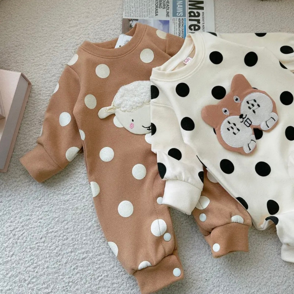 Body dài tay cho bé, body thu đông bé trai, bé gái sơ sinh 4-12kg. Chất liệu Zip lông 2 mặt mềm mại. Stella Shop