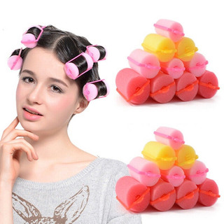 Combo 8 lô uốn tóc/lố 8 lô cuộn tóc bằng mút có gọng xoắn