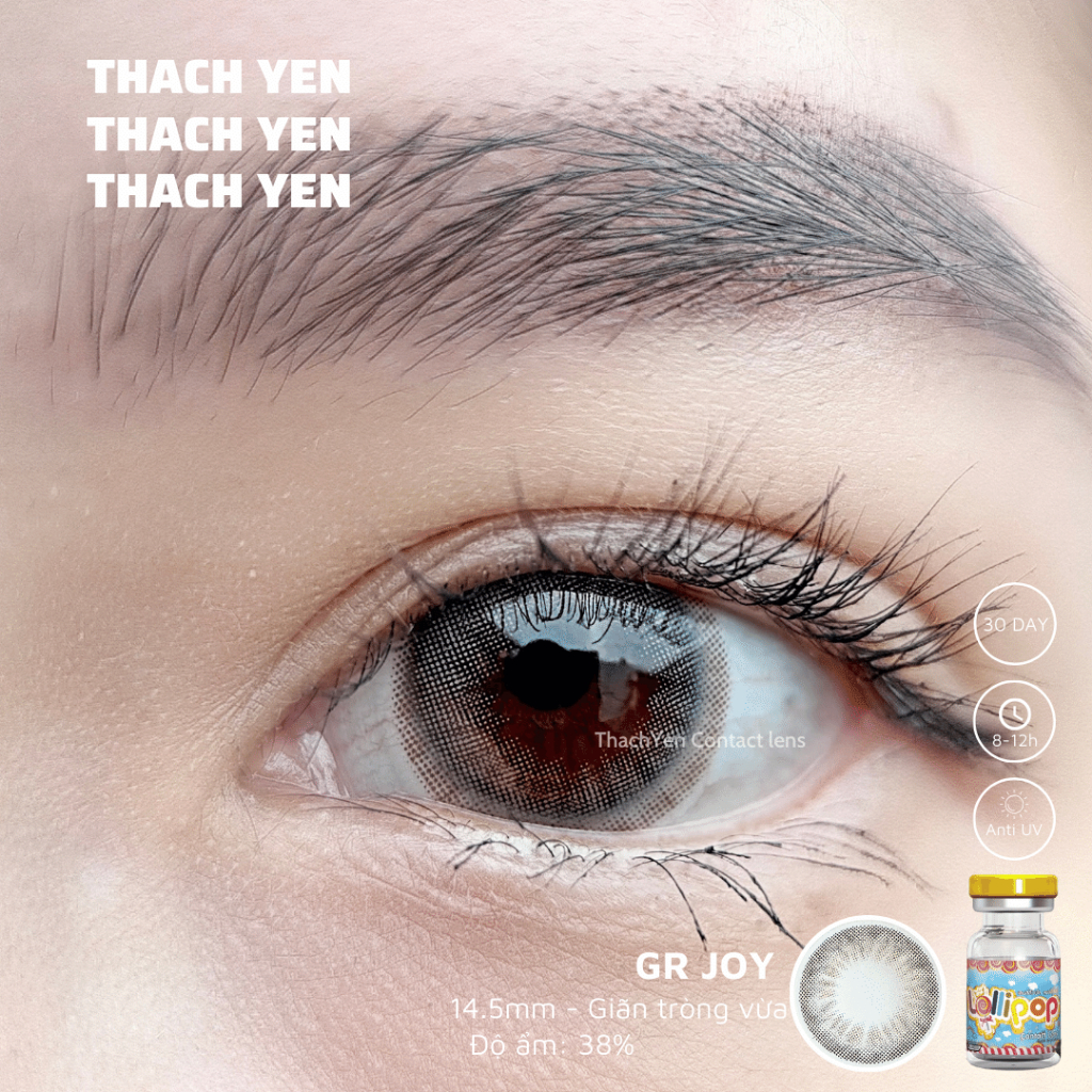 Lens Mắt Joy Xám Tự Nhiên giãn vừa - 0-10 độ kính áp tròng