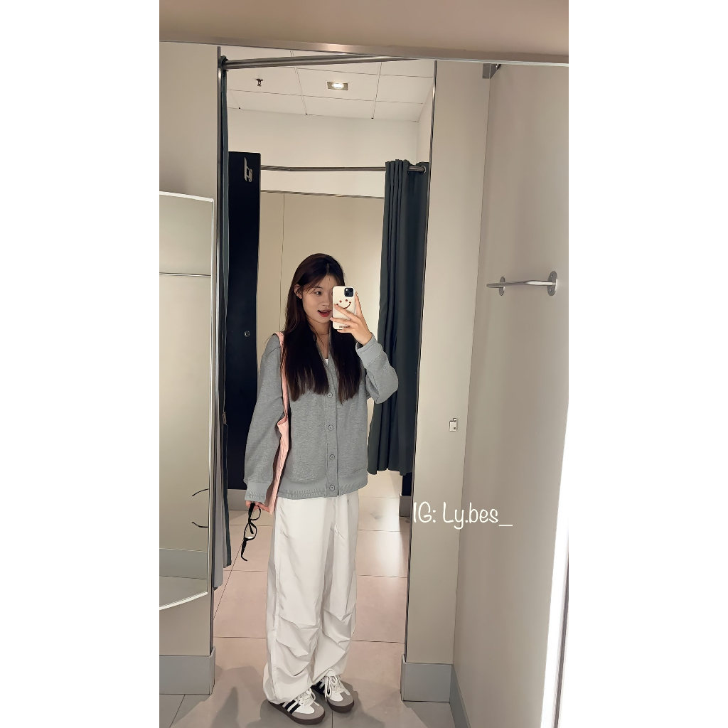 Áo Khoác Cardigan Nỉ Nữ Hàn Quốc Thời Trang Thu Đông