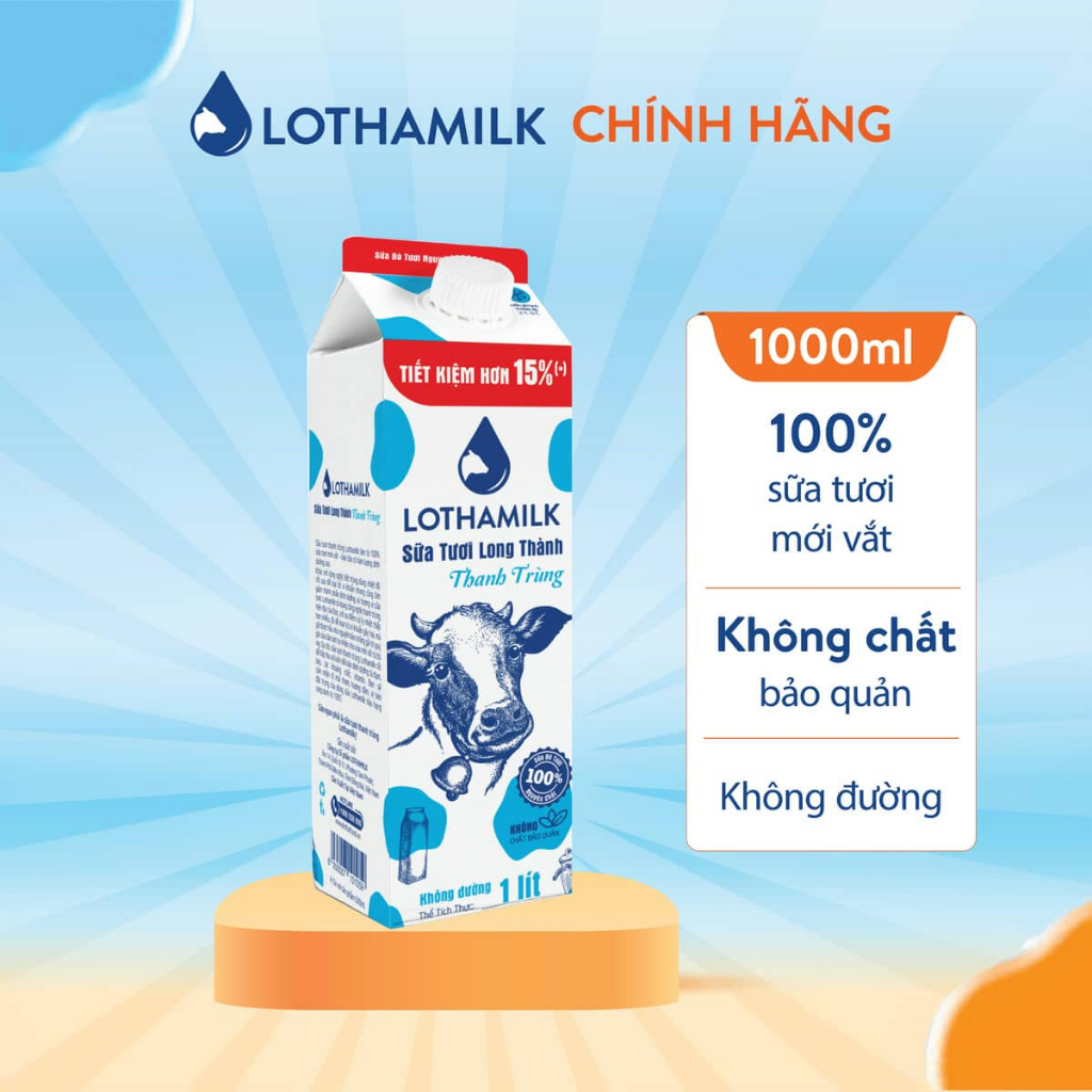 Sữa tươi thanh trùng Lothamilk hộp 1L