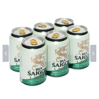 6 lon Bia sài gòn