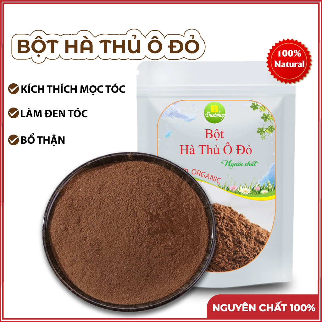 Bột hà thủ ô đỏ nguyên chất 100g - bổ máu, an thần, giúp tóc đen trở lại