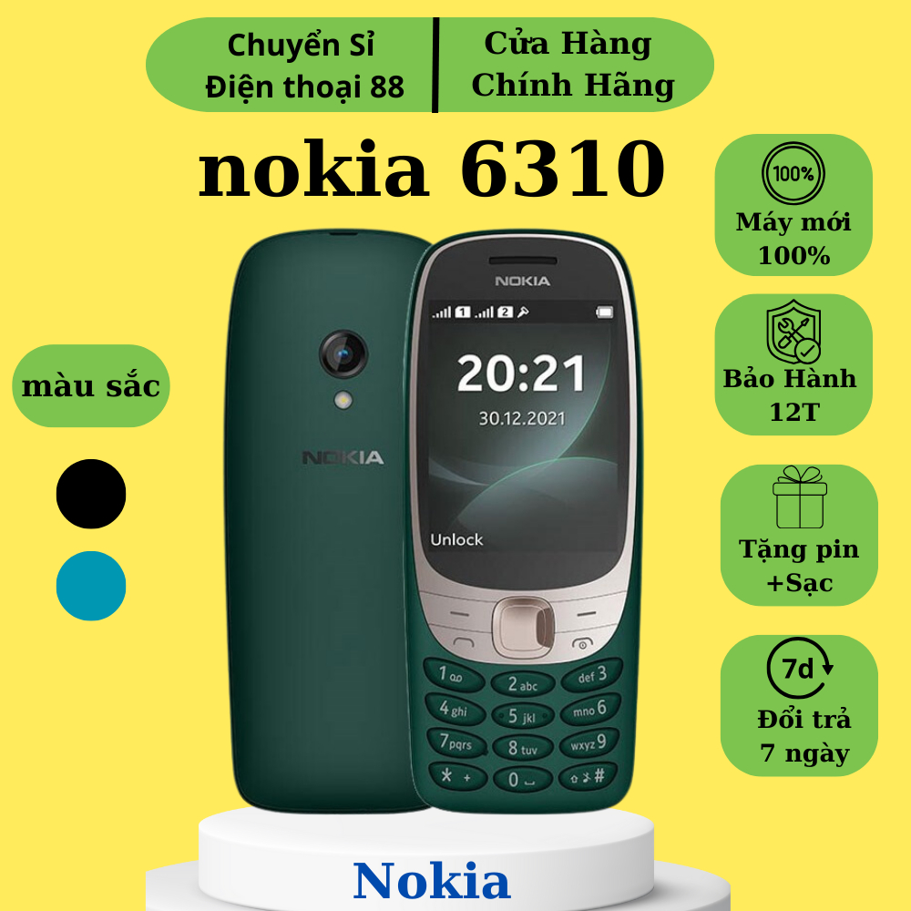 Điện Thoại bàn phím Nokia 631O (2021) - Dùng 2 Sim Loa to,sóng khỏe - Tặng kèm pin sạc