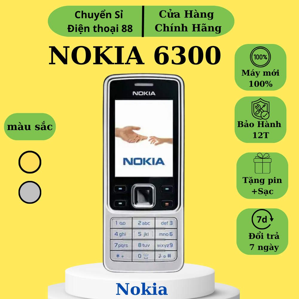 ĐIỆN THOẠI BÀN PHÍM NOKIA 63OO LOA TO,SÓNG KHỎE,SANG TRỌNG SIÊU BỀN BẢO HÀNH 12 tháng