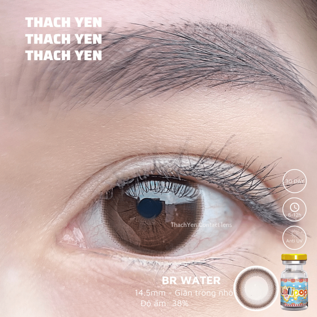 Lens Mắt Water Nâu Tự Nhiên giãn nhỏ - 0-10 độ kính áp tròng