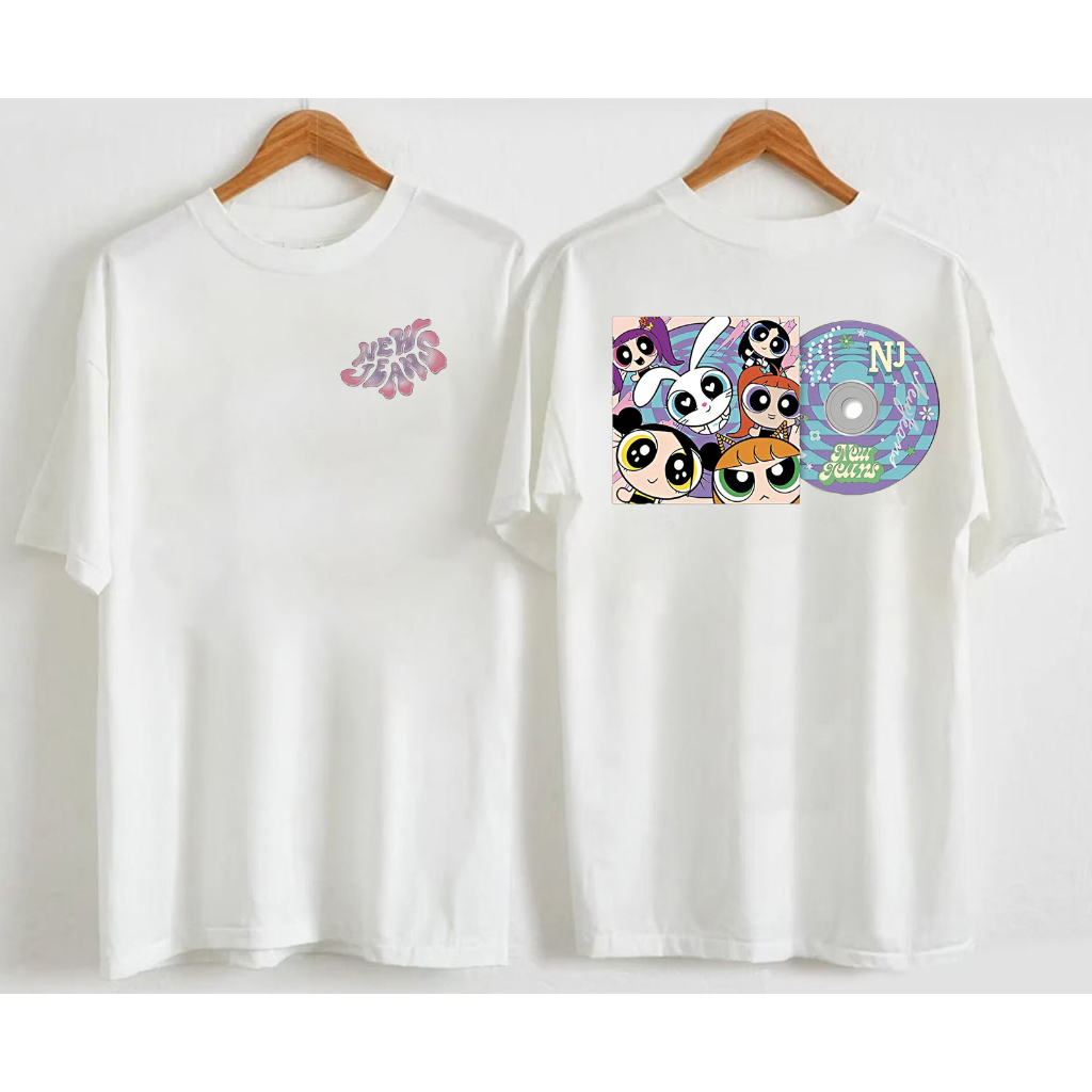 Áo Thun Trắng NewJeans K-Pop In 2 Mặt Mẫu Mới Dễ Thương Unisex Nam Nữ