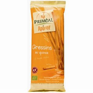 BÁNH QUE DIÊM MẠCH HỮU CƠ STICKS QUINOA BRETZELS QUINOA CRACKER HIỆU PRIMEAL APERITIF