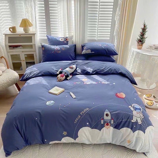 Set Chăn Ga Gối Cotton Line “Vũ Trụ Xanh” (Set 5 món )