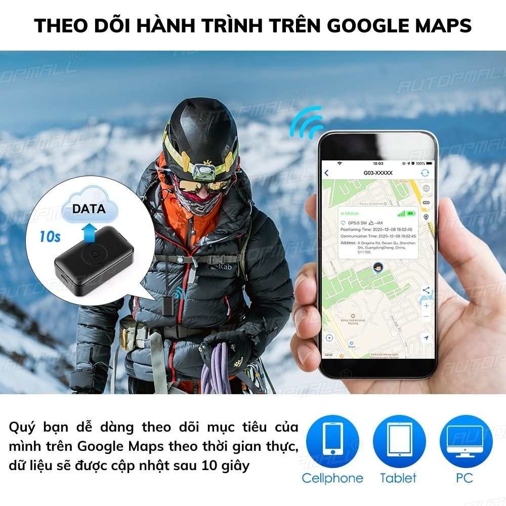 Định Vị Không Dây Từ Xa N16S, Định Vị Ghi Âm N16S Pin Dài 5 Ngày. BH 12T