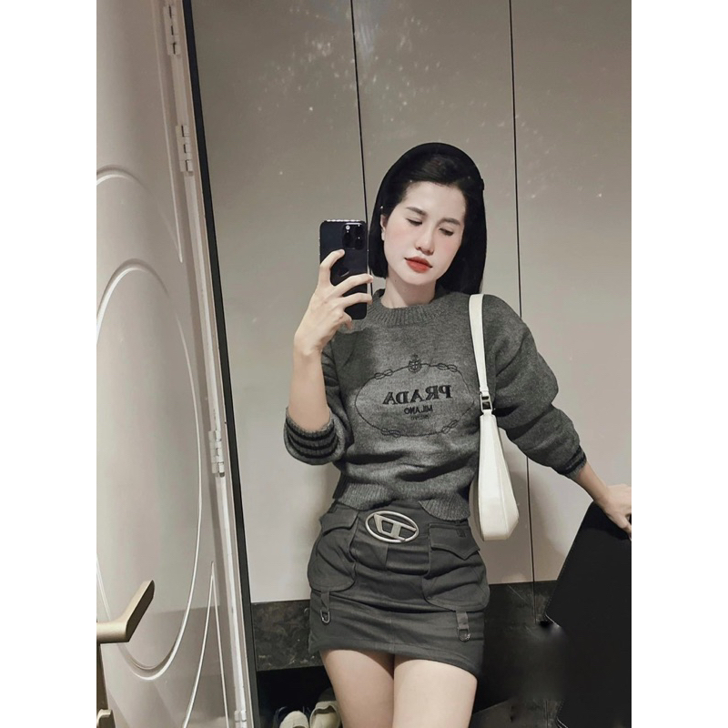 Áo Len Pradaaa Dài Tay Full Màu QC