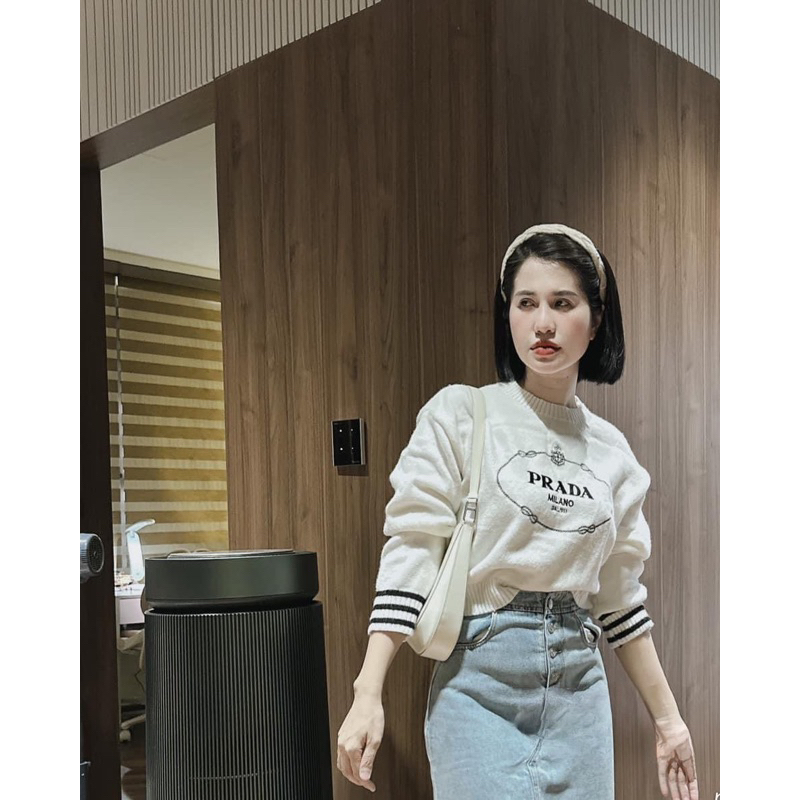 Áo Len Pradaaa Dài Tay Full Màu QC