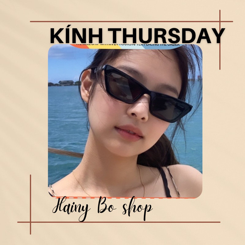 [THURSDAY] Kính râm style JENNIE thời trang màu đen mắt mèo