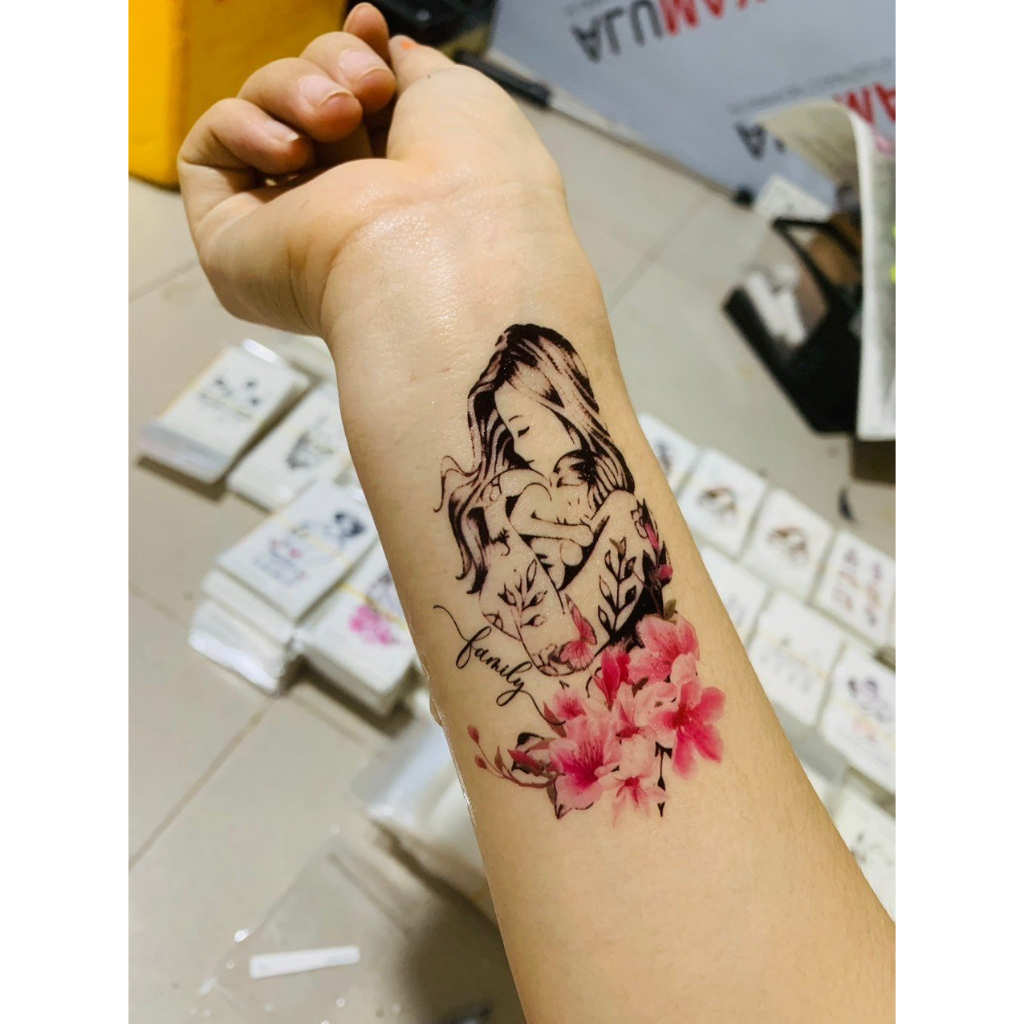 Bani-hình xăm dán mẹ con V26 collagen