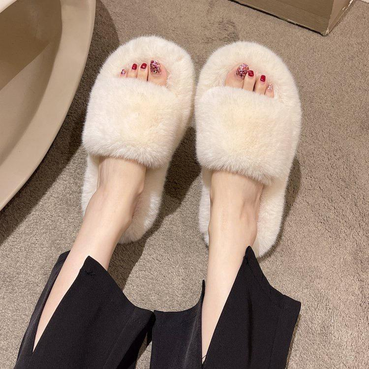 Dép lông đế cao 4cm quai ngang siêu xinh xắn