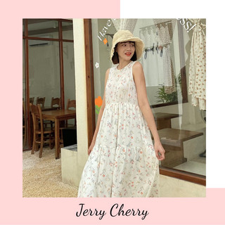 Đầm babydoll hoa nhí maxi
