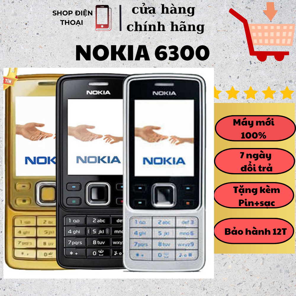 ĐIỆN Thoại Nokia 63OO loa to sóng khỏe thiết kế sang trọng BẢO HÀNH 12T