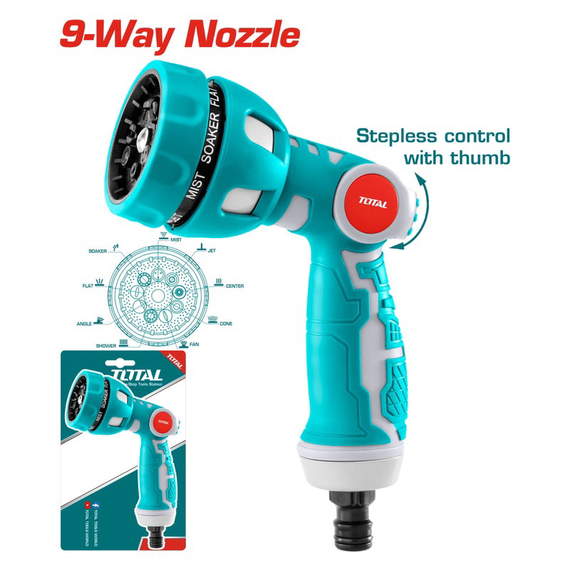 Vòi xịt tưới cây 9 kiểu phun  TOTAL THWSG6091