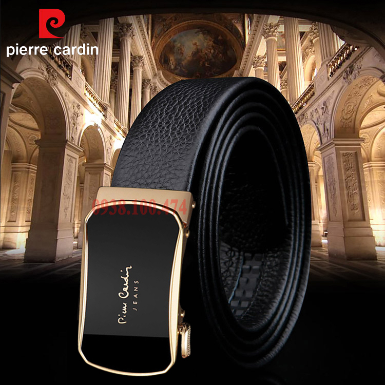 Thắt lưng da bò nam Pierre Cardin chính hãng dây da bò xịn khóa kéo tự động PCJ1017