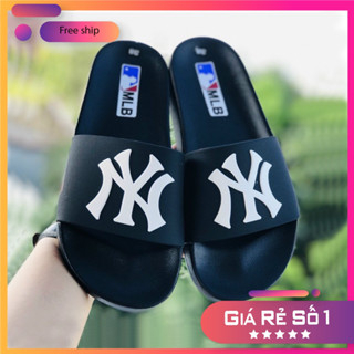 💥HOT💥 Dép 𝗠𝗟𝗕 𝗡𝗬 người hai màu đen & xanh, dép unisex đế đúc cao su thời trang CỰC HOT êm chân