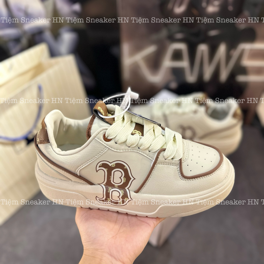 Giày Thể Thao MLB Chunky Liner Classic Monogram Brown,Giày Sneaker MLB Nâu Kem