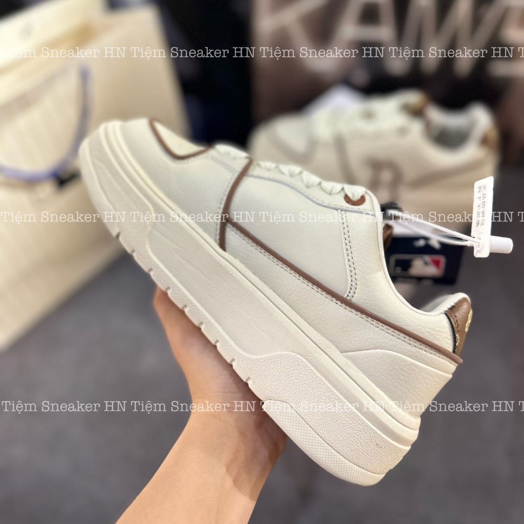Giày Thể Thao MLB Chunky Liner Classic Monogram Brown,Giày Sneaker MLB Nâu Kem