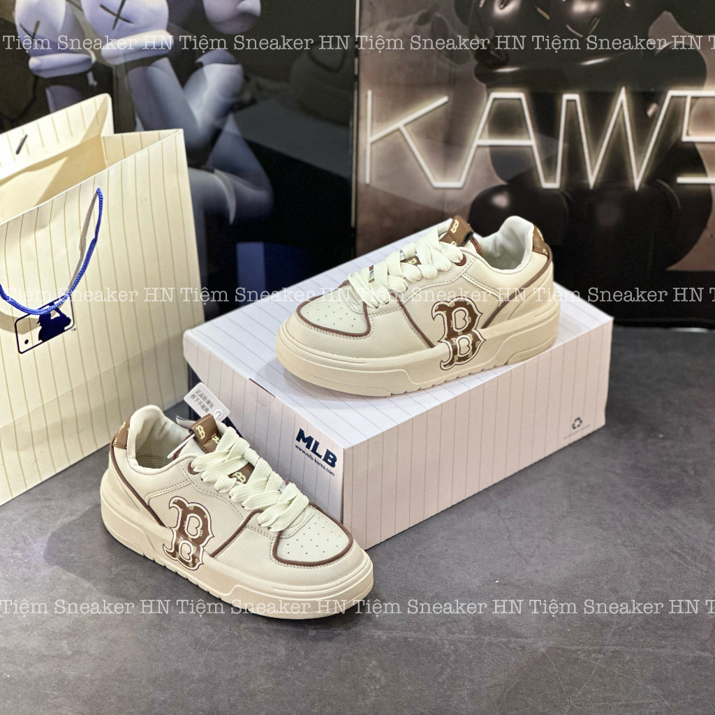 Giày Thể Thao MLB Chunky Liner Classic Monogram Brown,Giày Sneaker MLB Nâu Kem