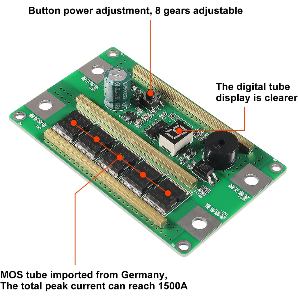 Mạch hàn cell pin, hàn điểm 12V _ 18650 26650 spot welder