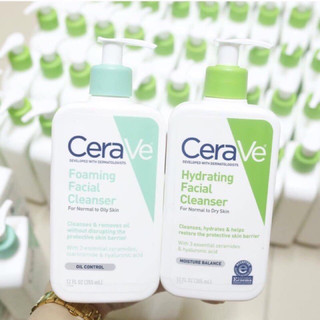 🍀☘️[HSD 06/2024]  Rửa Mặt Dành Cho Da Khô và Da Thường đến Da Dầu CERAVE HYDRATING FACIAL CLEANSER 355ml & 473ml