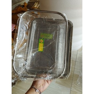 Bộ rổ inox+ khay inox loại to