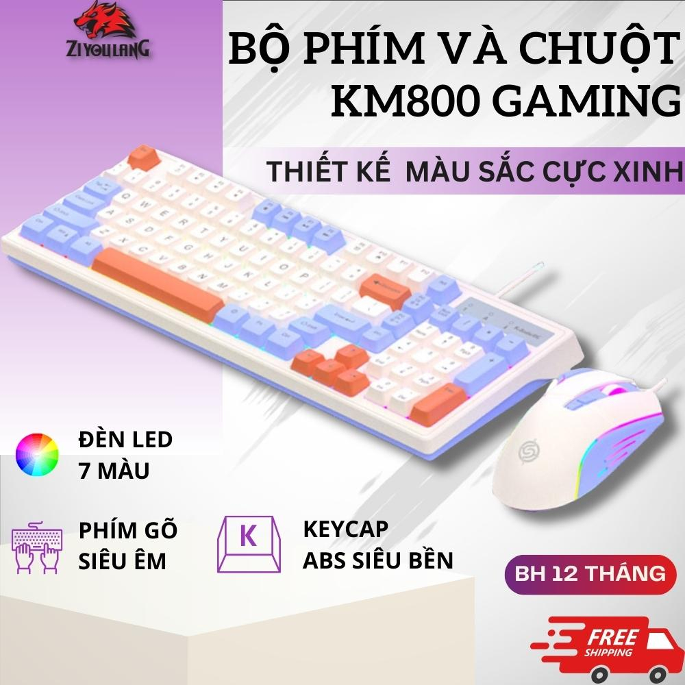 Bộ Bàn Phím Giả Cơ Gaming Cao Cấp ZiyouLang Km800 LED PRO Gõ Êm, Chơi Game Máy Tính Esport | BigBuy360 - bigbuy360.vn