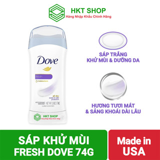 Lăn khử mùi nữ Dove dạng sáp Invisible Solid All Day Fresh 74g - HKT Shop