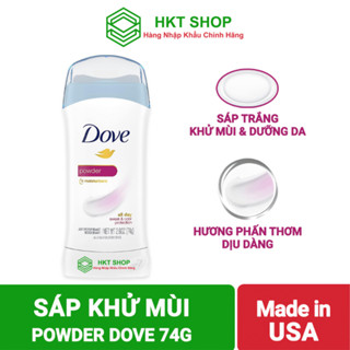 Lăn khử mùi nữ Dove dạng sáp Invisible Solid All Day Powder 74g - HKT Shop