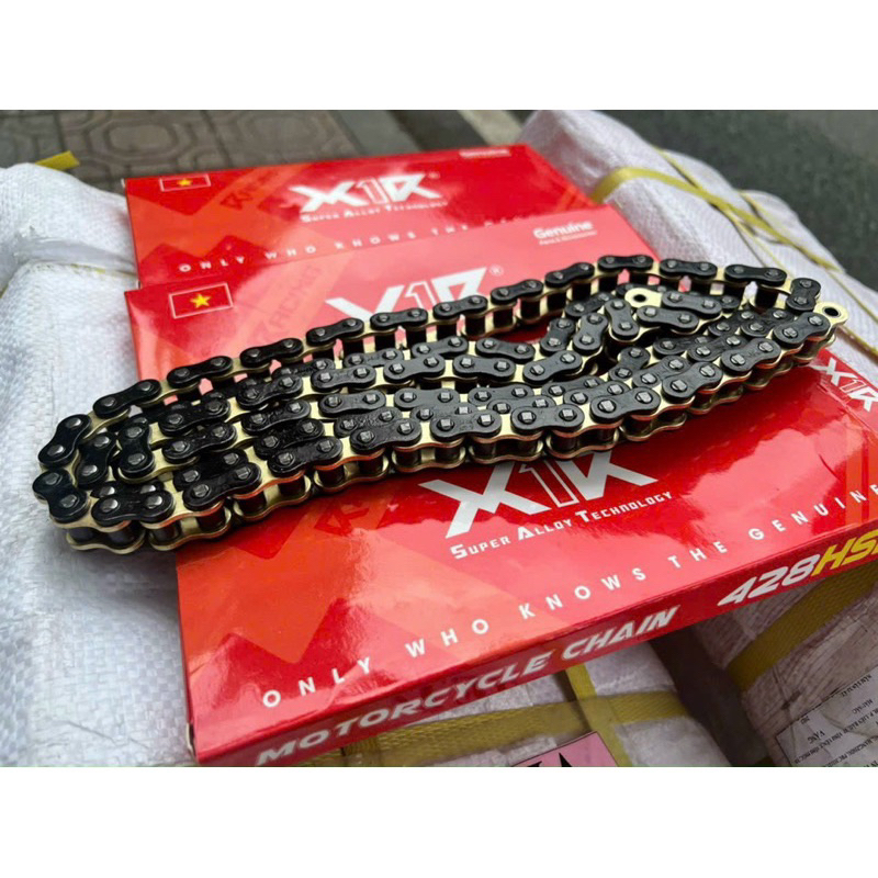 Sên X1R vàng đen 10li dài 124 mắt và 132 mắt