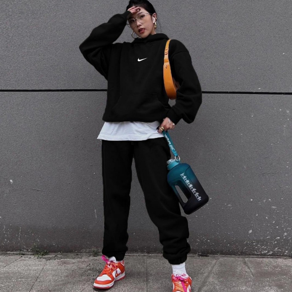 Áo Hoodie Nike Swoosh Thêu Full Vải Nỉ Bông Dày Dặn, Hàng Cúc Bấm  Chuẩn Đẹp, Form Rộng I Hình Hight Bar Store