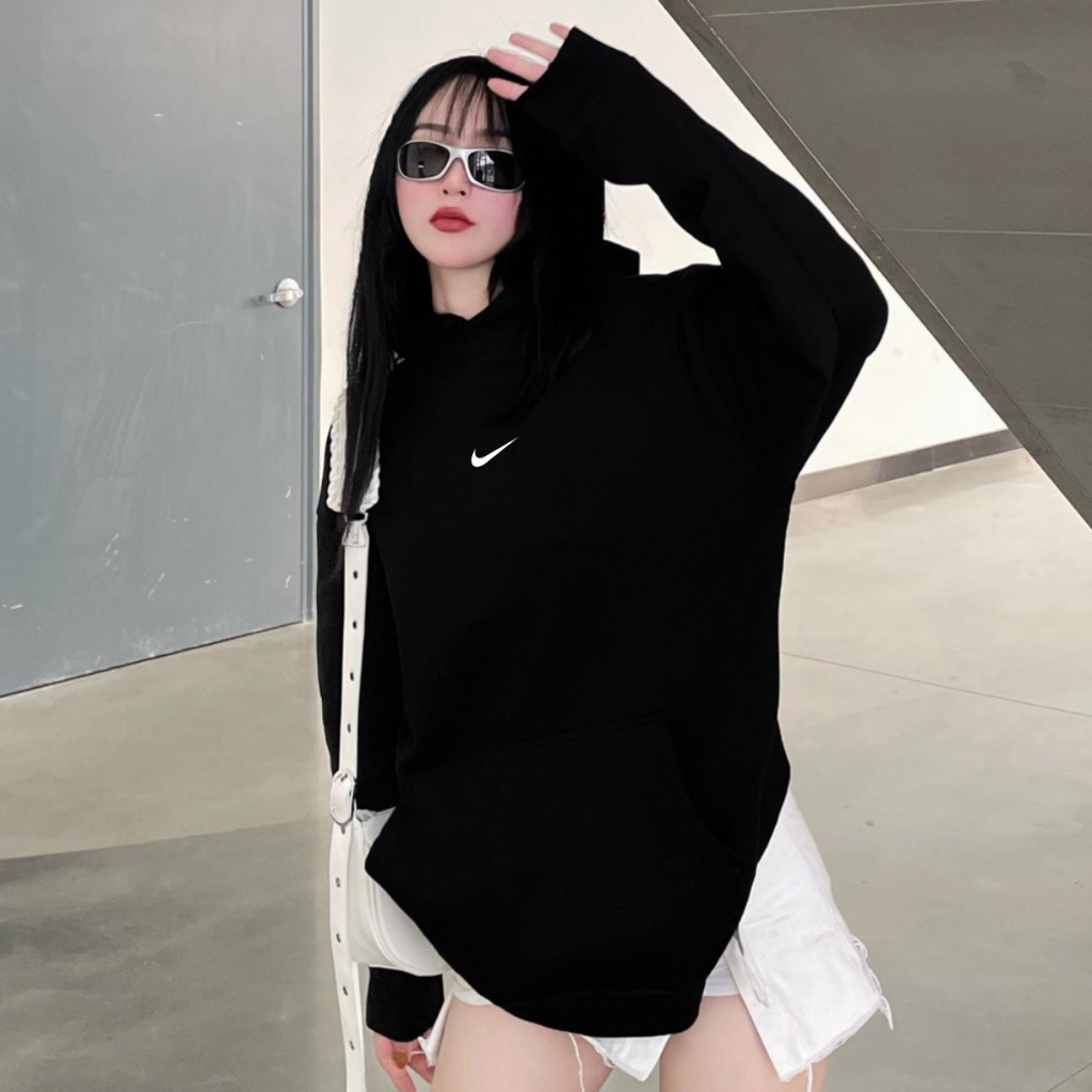 Áo Hoodie Nike Swoosh Thêu Full Vải Nỉ Bông Dày Dặn, Hàng Cúc Bấm  Chuẩn Đẹp, Form Rộng I Hình Hight Bar Store