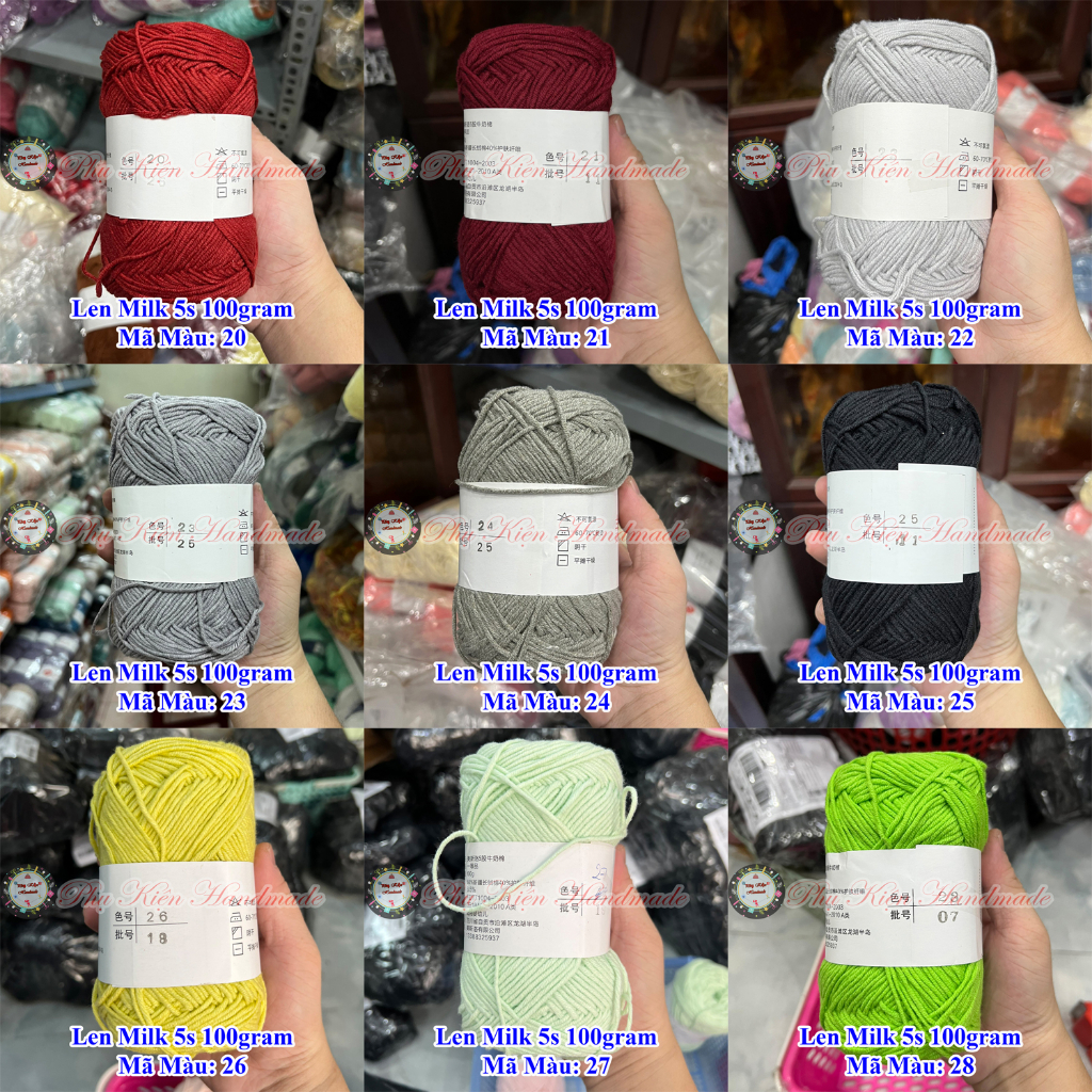 Len Milk 5s - Milk cotton xuất Hàn 40k/c 100g