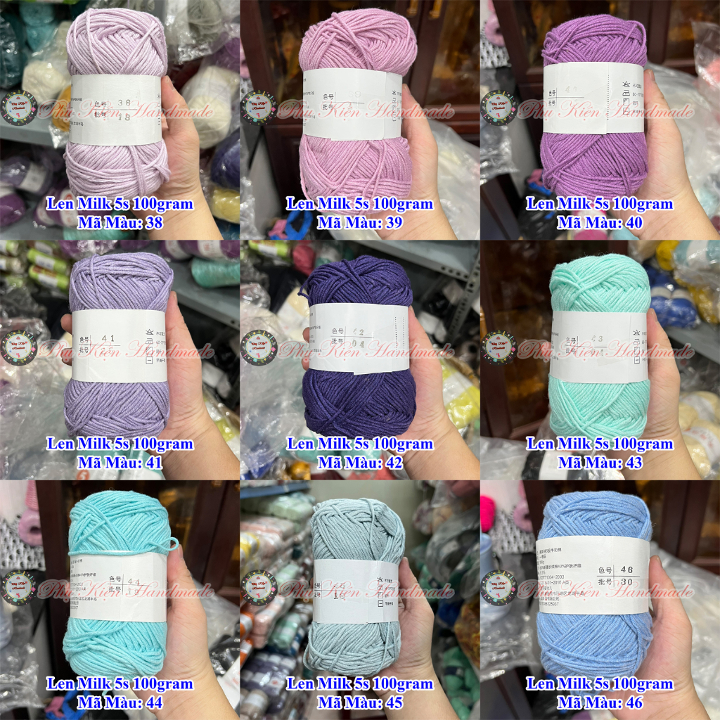 Len Milk 5s - Milk cotton xuất Hàn 40k/c 100g