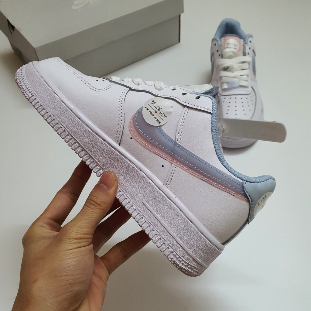 Giày af1 lv8 Air Force 1 Low Double Swoosh Light Armory Blue, Giày AF1 Xanh Hồng Cho Nữcao cấp  Full Bill Box | BigBuy360 - bigbuy360.vn