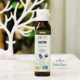 Dầu thầu dầu Castor Oil Aura Cacia dưỡng body, tóc, lông mi & lông mày