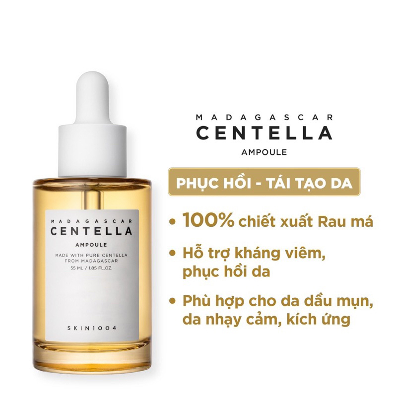 Combo Tinh Chất + Toner Rau Má Skin1004 Madagascar Centella Chính Hãng